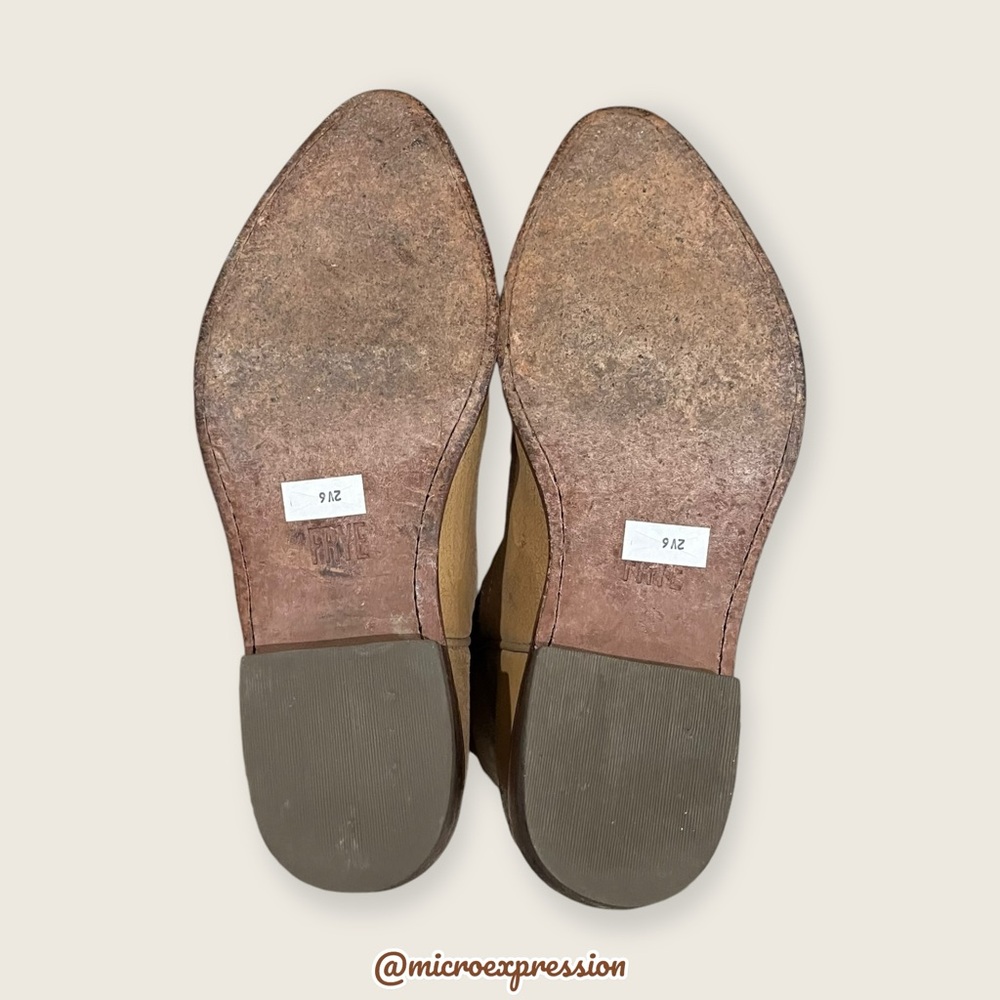 $379 Frye Billy Pull On Sunflower Tan/Beige Crackled Leather Cowboy Short Boot - Picture 14 of 16